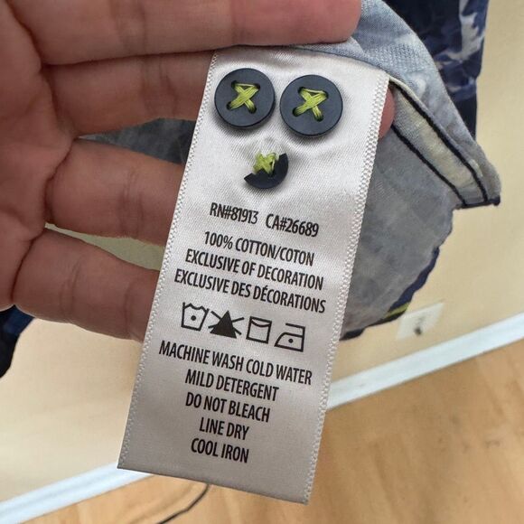 Robert Graham Exclusive Shirt Mens Large Blue Button Up Polka Dot Floral Print - Picture 3 of 8